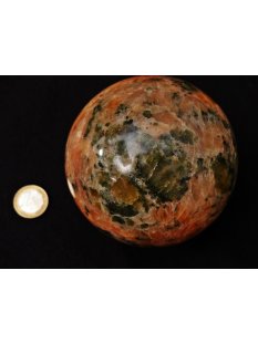 K100.22 Calcit orange Kugel poliert D: 100 mm 1493 g