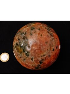 K100.22 Calcit orange Kugel poliert D: 100 mm 1493 g