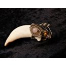 Anh&auml;nger Seel&ouml;wenzahn Nr.06 L:85 mm mit individuellem Neusilber Draht Anh&auml;nger 48 g