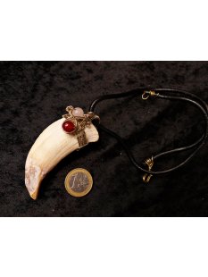 Anh&auml;nger Seel&ouml;wenzahn Nr.07 L:85 mm mit individuellem Neusilber Draht Anh&auml;nger 46 g