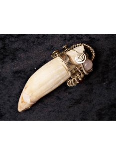 Anh&auml;nger Seel&ouml;wenzahn Nr.13 L:87 mm mit individuellem Neusilber Draht Anh&auml;nger 46 g