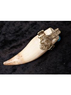 Anh&auml;nger Seel&ouml;wenzahn Nr.14 L:90 mm mit individuellem Neusilber Draht Anh&auml;nger 51 g