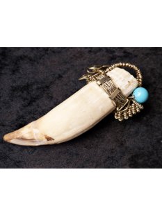 Anh&auml;nger Seel&ouml;wenzahn Nr.14 L:90 mm mit individuellem Neusilber Draht Anh&auml;nger 51 g