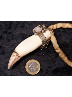 Anh&auml;nger Seel&ouml;wenzahn Nr.14 L:90 mm mit individuellem Neusilber Draht Anh&auml;nger 51 g