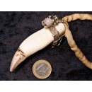 Anh&auml;nger Seel&ouml;wenzahn Nr.14 L:90 mm mit individuellem Neusilber Draht Anh&auml;nger 51 g