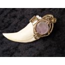 Anh&auml;nger Seel&ouml;wenzahn Nr.17 L:88 mm mit individuellem Neusilber Draht Anh&auml;nger 44 g