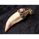 Anh&auml;nger Seel&ouml;wenzahn Nr.17 L:88 mm mit individuellem Neusilber Draht Anh&auml;nger 44 g