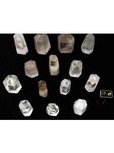 BKLOT.02= 14 St. Bergkristall Prismen 1A Qualit&auml;t mit verschiedenen Einschl&uuml;ssen 40 - 80 mm lang LOT = 1 kg