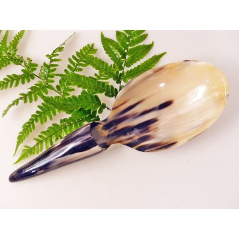 Horn Sch&ouml;pfl&ouml;ffel Reisl&ouml;ffel Afrika Griff in Naturform poliert 26 cm = Code E