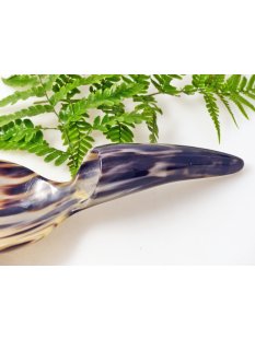 Horn Sch&ouml;pfl&ouml;ffel Reisl&ouml;ffel Afrika Griff in Naturform poliert 26 cm = Code E