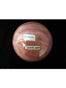 KrQ192 Rosenquarz Kugel  poliert D: 80 mm original Madagaskar 745 g