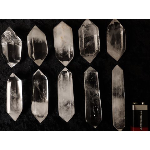 1 St&uuml;ck aus Lot Bergkristall Prismen Doppelender Madagaskar 1A Qualit&auml;t 71 - 90 g L 65 - 110 mm