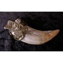 Anh&auml;nger Seel&ouml;wenzahn Nr.19 L:90 mm mit individuellem Neusilber Draht Anh&auml;nger 65 g