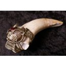 Anh&auml;nger Seel&ouml;wenzahn Nr.19 L:90 mm mit individuellem Neusilber Draht Anh&auml;nger 65 g