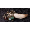 Anh&auml;nger Seel&ouml;wenzahn Nr.24 L:95 mm mit individuellem Neusilber Draht Anh&auml;nger 51 g