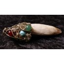 Anh&auml;nger Seel&ouml;wenzahn Nr.24 L:95 mm mit individuellem Neusilber Draht Anh&auml;nger 51 g