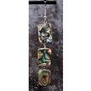 1 St&uuml;ck Ohrh&auml;nger Perlmutt 3 teilig echte Abalone 6,5 x 1,2 cm = Code E