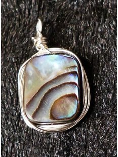 Perlmutt Anh&auml;nger echt Abalone quadratisch mit...