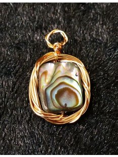 Perlmutt Anh&auml;nger echt Abalone quadratisch mit...
