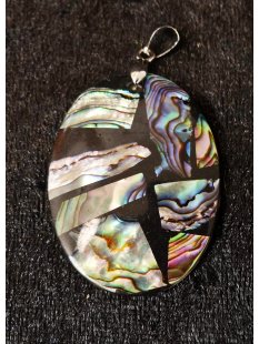 Perlmutt Anh&auml;nger echt Abalone Patchwork mit...