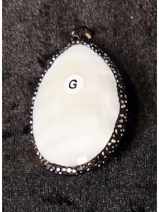 Perlmutt Anh&auml;nger echt Abalone  oval gew&ouml;lbt...