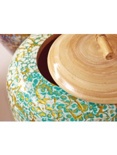 Vietnam Bambus Dose Bonglu  mit Eierschalen belegt H: 25...