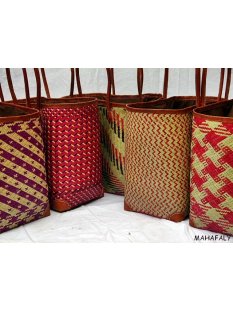 Rabane / Rattan Korb Frezy ohne Innenfutter Farbmix 38 cm = Code gelb