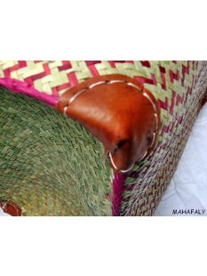 Rabane / Rattan Korb Frezy ohne Innenfutter Farbmix 38 cm = Code gelb