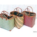 Rabane / Rattan Korb Frezy ohne Innenfutter Farbmix 38 cm = Code gelb
