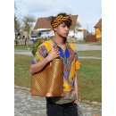 Rabane / Rattan Korb Frezy ohne Innenfutter Farbmix 38 cm = Code gelb