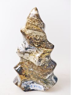 JaS64 Skulptur Freeform Flamme polychromer Madagaskar Jaspis 13 cm 760 g