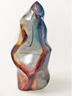 JaS65 Skulptur Freeform Flamme polychromer Madagaskar Jaspis 12 cm 470 g