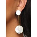 1 Paar Designer Ohrstecker 40 mm Perlmutt auf Messing vergoldet Lailah No.01