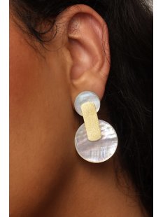 1 Paar Designer Ohrstecker 75 mm Perlmutt auf Messing...