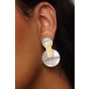 1 Paar Designer Ohrstecker 75 mm Perlmutt auf Messing vergoldet Lailah No.02