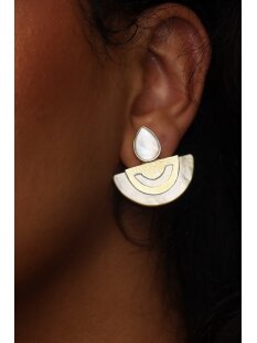 1 Paar Designer Ohrstecker 30 mm Perlmutt auf Messing...