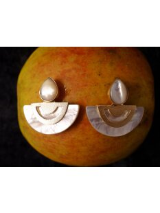 1 Paar Designer Ohrstecker 30 mm Perlmutt auf Messing...