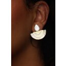 1 Paar Designer Ohrstecker 30 mm Perlmutt auf Messing vergoldet Lailah No.03
