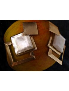 1 Paar Designer Ohrstecker 65 mm Perlmutt auf Messing vergoldet Lailah No.04