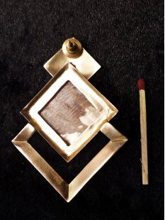 1 Paar Designer Ohrstecker 65 mm Perlmutt auf Messing vergoldet Lailah No.04