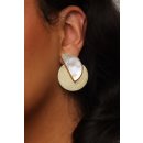 1 Paar Designer Ohrstecker D 45 mm Perlmutt auf Messing vergoldet Lailah No.05