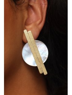 1 Paar Designer Ohrstecker 60 mm Perlmutt auf Messing...