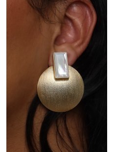 1 Paar Designer Ohrstecker 50 mm Perlmutt auf Messing...