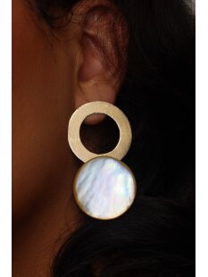 1 Paar Designer Ohrstecker 60 mm Perlmutt auf Messing...
