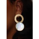 1 Paar Designer Ohrstecker 60 mm Perlmutt auf Messing vergoldet Lailah No.08