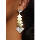 1 Paar Designer Ohrstecker 80 mm Perlmutt auf Messing vergoldet Lailah No.09