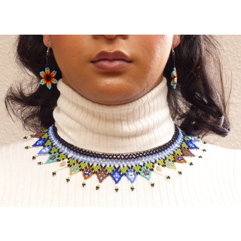 Embera Glasperlenschmuck Kette im Boho-Ibiza Stil No.01 = 45 cm