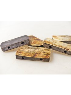 5 x Hornplatten antik braun 35 x 20 x 5 mm No.01