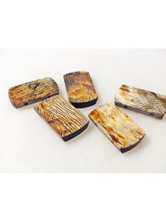 5 x Hornplatten antik braun 35 x 20 x 5 mm No.01