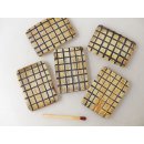 5 x Hornplatten antik beige kariert graviert 40 x 30  x 5 mm No.03